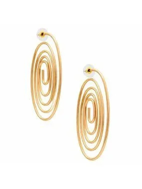 New! Gold Spiral Statement Earrings Nwot